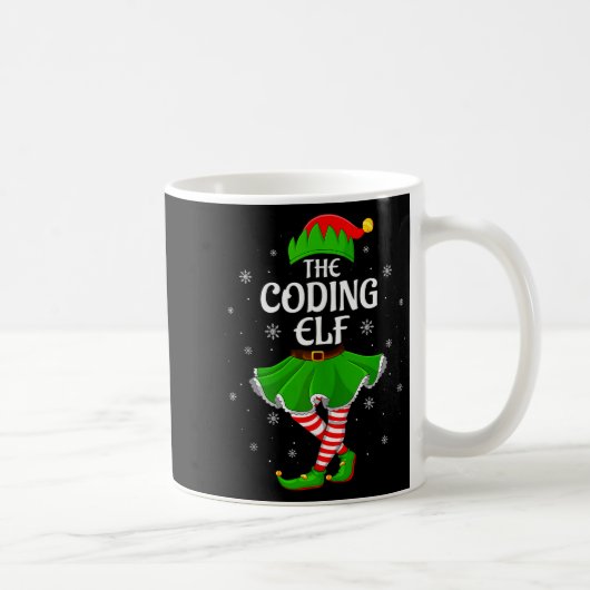 Coding Elf Christmas Family Girls Women Elf Squad Koffiemok (Rechts)