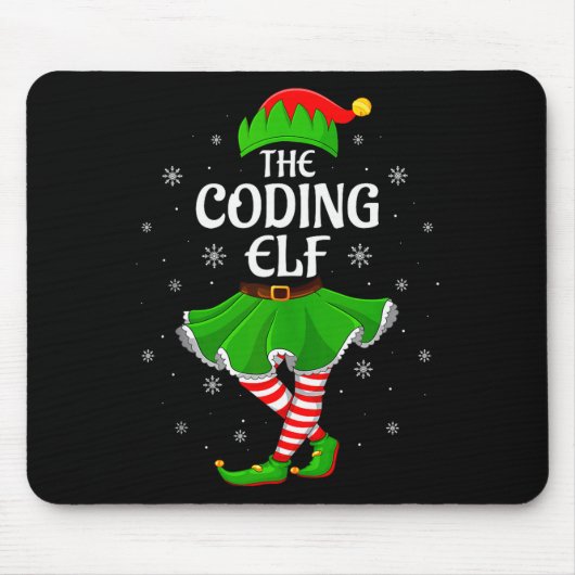 Coding Elf Christmas Family Girls Women Elf Squad  Muismat (Voorkant)