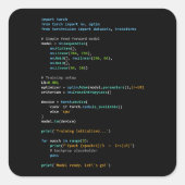 Coding Humor - Developer Logic and Tech Life Vierkante Sticker (Voorkant)