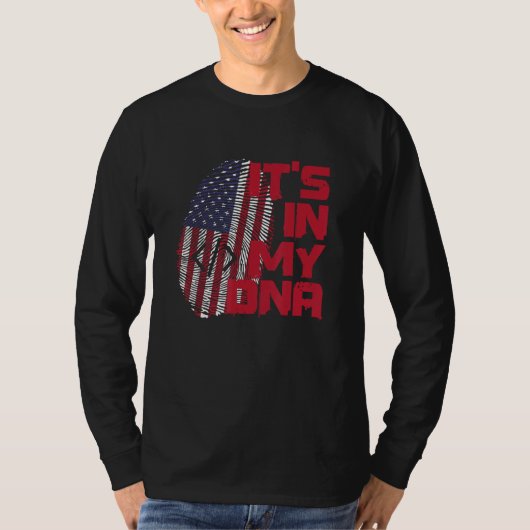 Coding In Dna Fingerprint American Patriot 4th of  T-shirt (Voorkant)