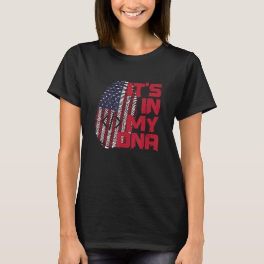 Coding In Dna Fingerprint American Patriot 4th of  T-shirt (Voorkant)