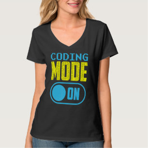 Coding Mode On Sayings Programmer Code Coder T-shirt