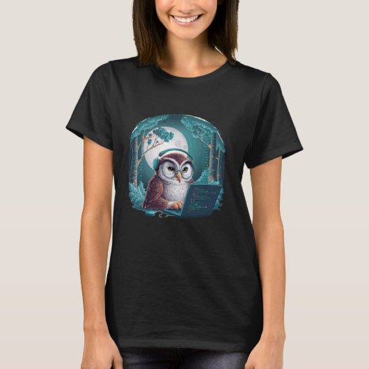 Coding Owl Software Developer beroemd gemaakt door T-shirt (Voorkant)