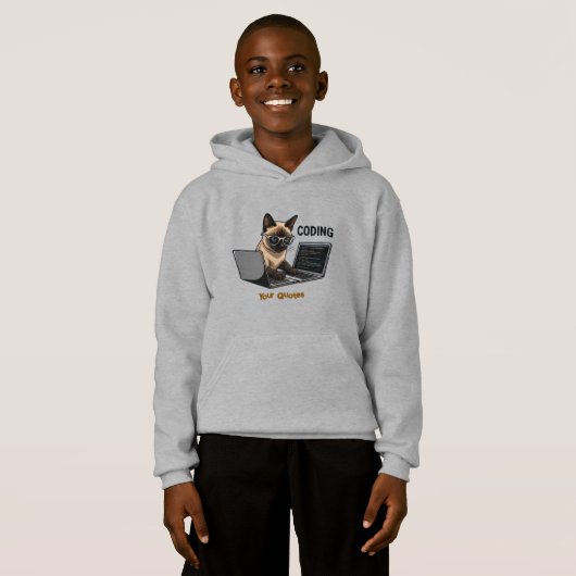 Coding Siamese Cat Cartoon (Voorkant volledig)