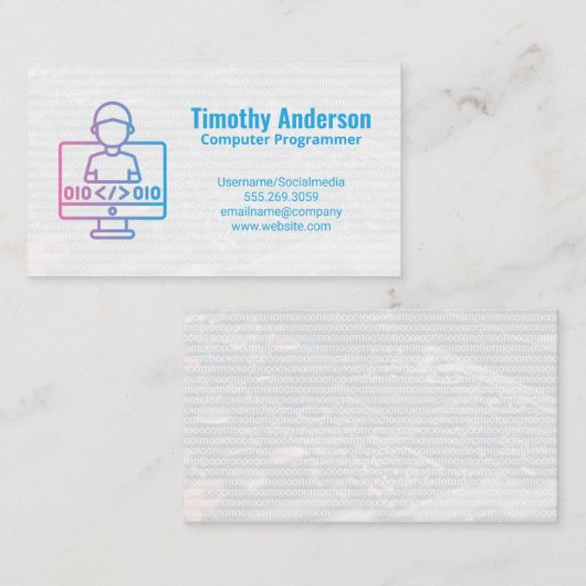 Coding | Software Engineer Visitekaartje (Voorkant / Achterkant)