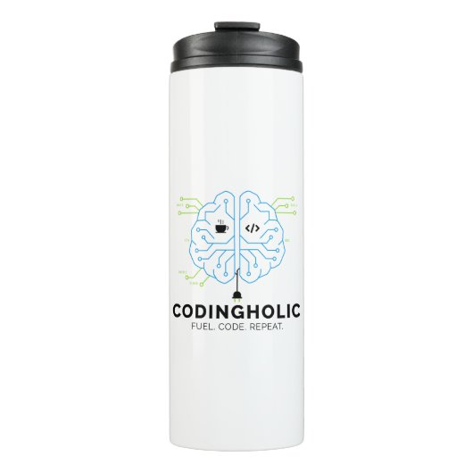 Codingholic Developer Voed Uw Brein Thermosbeker (Voorkant)