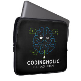 Codingholic Tech Brain Donkere programmeur Laptop Sleeve