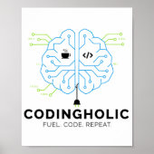 Codingholic Tech Brain Programmeur Poster (Voorkant)
