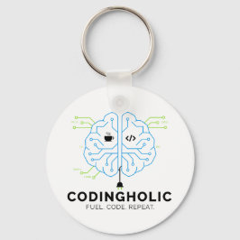 Codingholic Tech Brain Programmeur Sleutelhanger