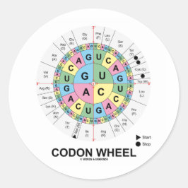 Codon Wheel (RNA-cocons Aminozuren) Ronde Sticker