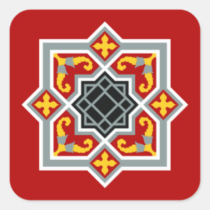 Codonoctagonpatroon tegel Barcelona Vierkante Sticker