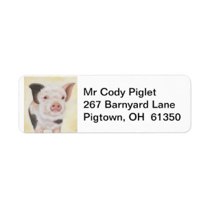 Cody het etiket van het de terugkeeradres van Pigl