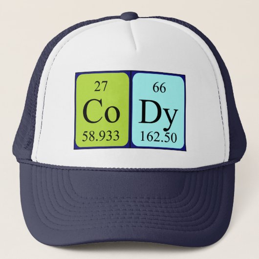 Cody periodiek lijstnaam pet (Voorkant)