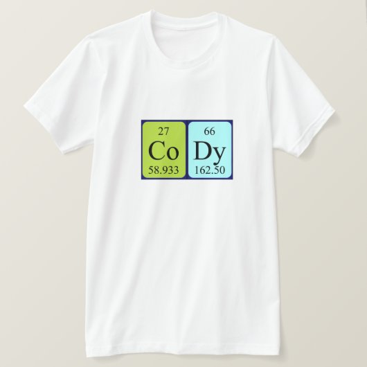 Cody periodiek lijstnaam shirt (Design voorkant)