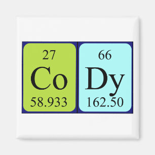 Cody periodieke table name magnet
