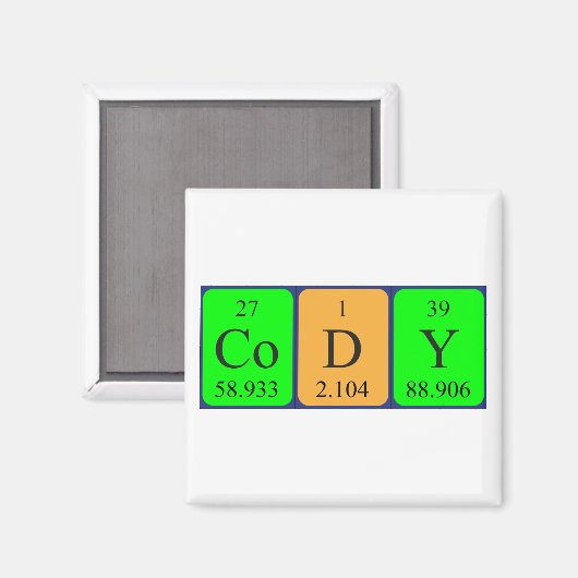 Cody periodieke table name magnet (Voorkant / Achterkant)