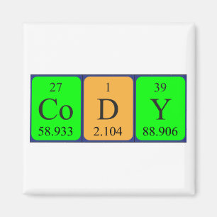 Cody periodieke table name magnet