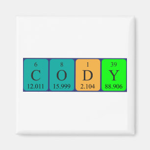 Cody periodieke table name magnet