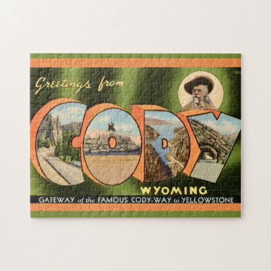Cody Wyoming 11x14 ansichtkaart Legpuzzel (Horizontaal)