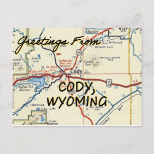 Cody Wyoming  Map Briefkaart