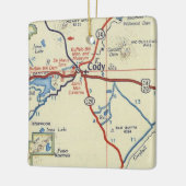 Cody Wyoming Map Keramisch Ornament (Links)
