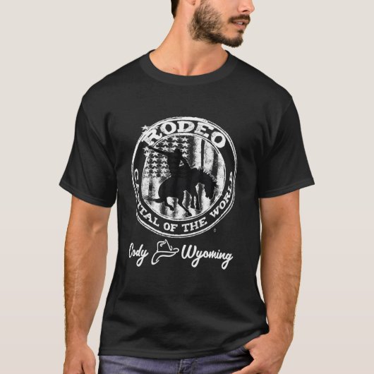 Cody Wyoming Rodeo Hoofdstad van de Wereld Keepsak T-shirt (Voorkant)