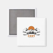 Cody Wyoming Vintage Mountains Usa America Souveni Magneet (Voorkant / Achterkant)