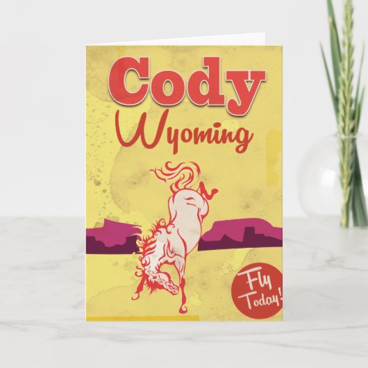 Cody Wyoming vintage-poster Feestdagen Kaart (Voorkant)