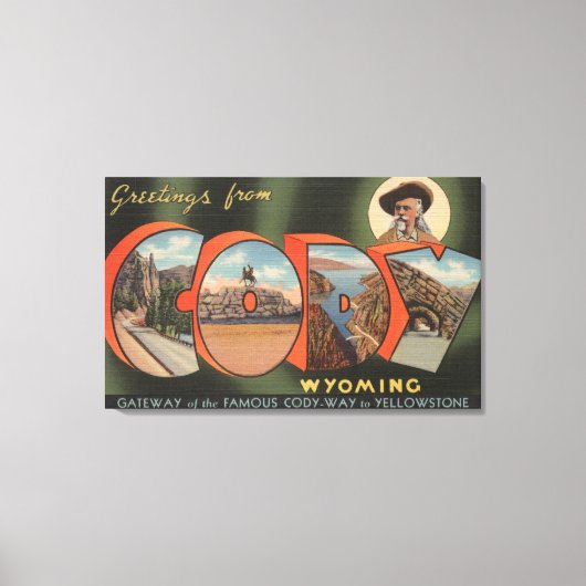 Cody, WyomingLarge Letter ScenesCody, WY Canvas Afdruk (Voorkant)