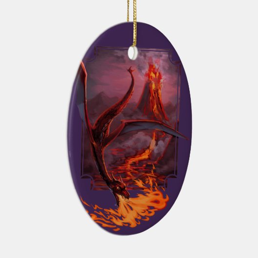 Cody's Lava Dragon Keramisch Ornament (Rechts)