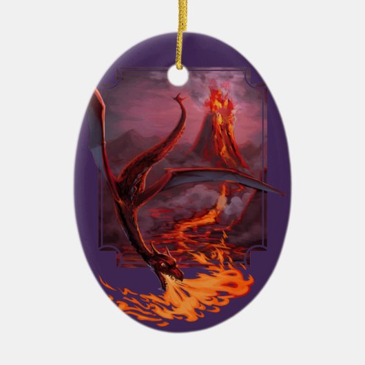 Cody's Lava Dragon Keramisch Ornament (Voorkant)