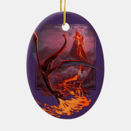 Cody's Lava Dragon Keramisch Ornament (Achterkant)