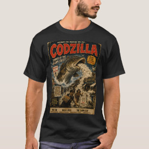 Codzilla Terreur Van De Frites Kust Grappige Vis E T-shirt