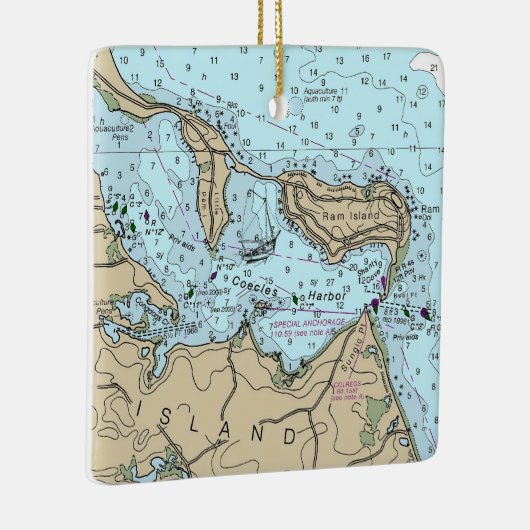 Coecles Harbour Nautical Christmas Keramisch Ornament (Rechts)