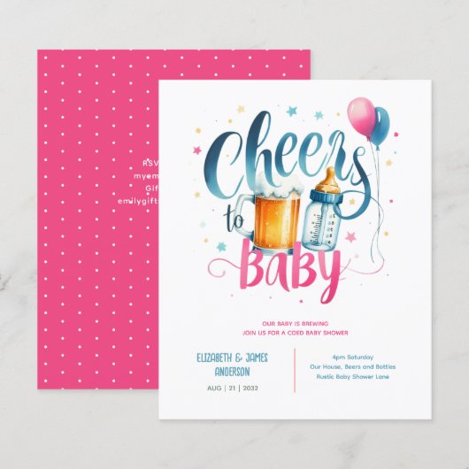 COED Baby Brewing Beers Bottles Cheers Baby shower (Voorkant / Achterkant)