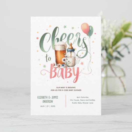 COED Baby Brouwende Bieren Flessen Proost Wilde Bl Kaart (Staand voorkant)