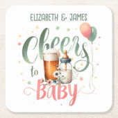 COED Baby Brouwt Bieren Flessen Proost op Baby Kartonnen Onderzetters (Voorkant)