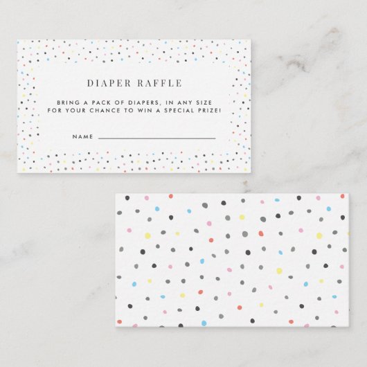 Coed Baby shower Diaper Raffle Enclosure Card Informatiekaartje (Voorkant / Achterkant)