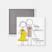 Coed Baby shower magneet gunsten (Voorkant / Achterkant)