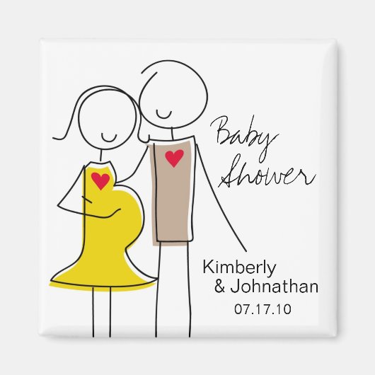 Coed Baby shower magneet gunsten (Voorkant)