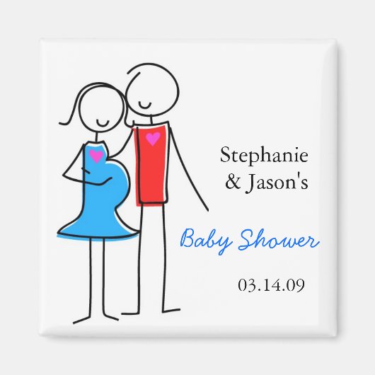 Coed Baby shower magneet, jongen Magneet (Voorkant)