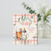 COED Bubbles Brouwt Flessen Sage Peach Gingham Bab (Staand voorkant)