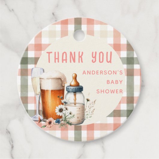 COED Cheers Baby Sage Peach Flessen Brouwsels Douc Bedankjes Labels (Voorkant)