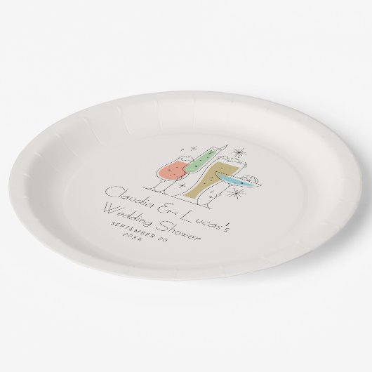 Coed Couples Trouwdouche Papieren Bordje (Gekanteld)