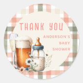 COED Proost Baby Sage Peach Flessen Brouwsels Douc Ronde Sticker (Voorkant)