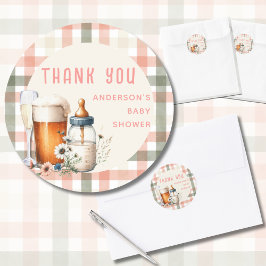 COED Proost Baby Sage Peach Flessen Brouwsels Douc Ronde Sticker