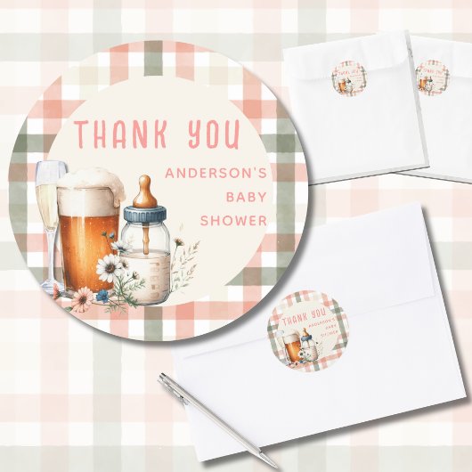 COED Proost Baby Sage Peach Flessen Brouwsels Douc Ronde Sticker