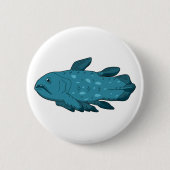 Coelacant- De Levende Fossiel Ronde Button 5,7 Cm (Voorkant)