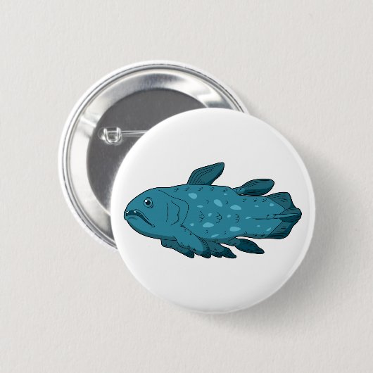 Coelacant- De Levende Fossiel Ronde Button 5,7 Cm (Voorkant /achterkant)