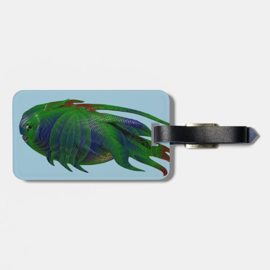 Coelacanth Fossil replica Bagagelabel (Achterkant horizontaal)